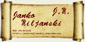 Janko Miljanski vizit kartica